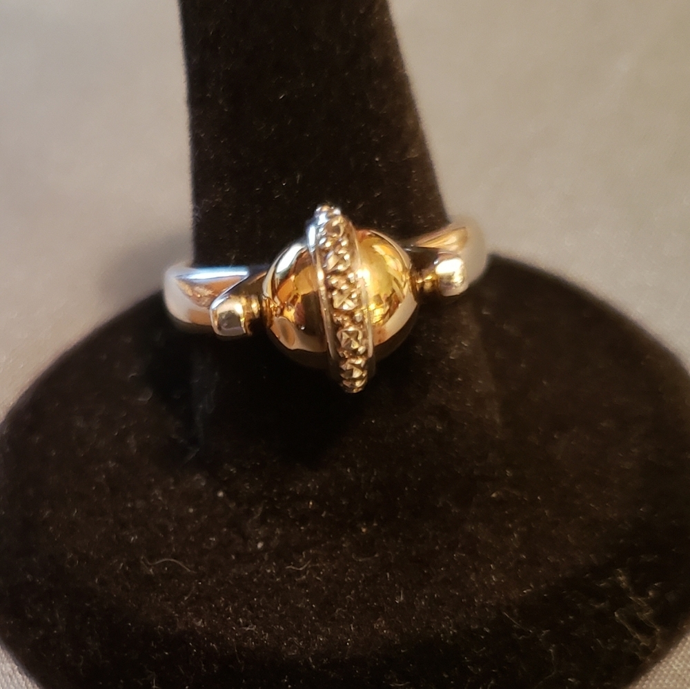 14k Spinner Bead Ring in Sterling